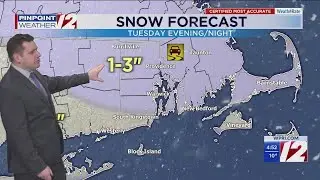 WPRI 12 Weather Forecast 2/9/26: Cold, Dry With Sunshine Today; Light Snow Tuesday Evening