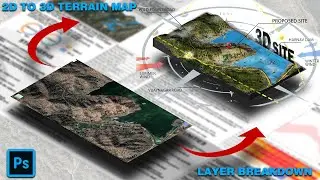 2D TO 3D TERRAIN MAP | SITE ANALYSIS | LAYER BREAKDOWN | PHOTOSHOP | 2020