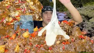 Spicy Caldereta Beef & Chicken Mukbang Eating Show