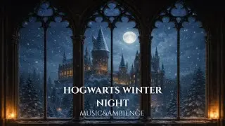 ❄️ 4K Snowy Castle Night Ambience | Cozy Fireplace & Winter Calm