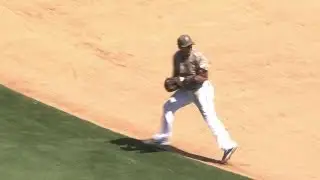 Cabrera fields a grounder, spins, makes throw