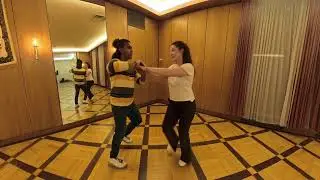 Sombrero Cursado, Cuban Salsa partner work, Rueda Club Munich with Sara and Auro