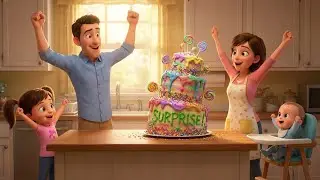 The Giant Cake Surprise! 🎂 Funny Family Baking Song for Kids
