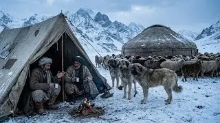 Surviving Shepherd Life in One of the Coldest Regions of Afghanistan | Mother Cooking Buffalo