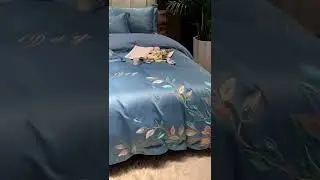 Blue - Luxury 100S Cotton Satin Bedding Quilt Cover Pillowcase Set