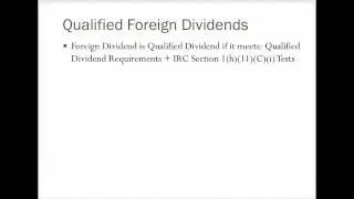 Qualified Foreign Dividends