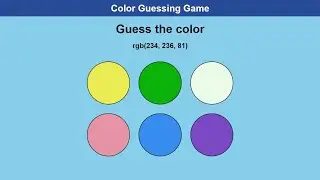 Color Guessing Game using HTML, CSS and JavaScript