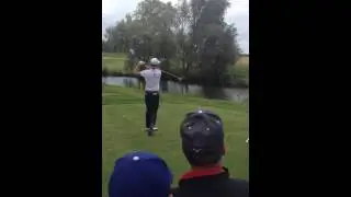 Victor Riu teeing off 14th Open de france 2014 Round 3