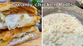 Creamy chicken filling wrapped in FLAKY Puff pastry❗❗