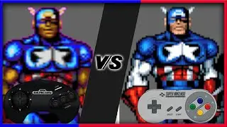 Let's play Captain America and the Avengers - Gameplay - Sega Genesis Vs SNES - First Boss Fight