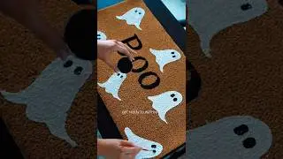 DIY Halloween Doormats👻 #halloween #halloweencrafts #diy #halloweendecorations #halloweendiy
