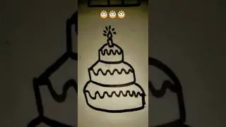 easy cake 🎂drawing tutorial #art #kidsvideo #kitchen🌸 #trending #subscribe🖤 #artandcraft 🌿#comment ✨