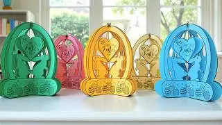 Kirigami Easter Crafts * Paper Bunny-Egg Pop-Up Ornament for Home Decor * I. Sasaki Original
