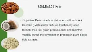 Fermentation of Plant-Based Extracts by Dairy Lactic Acid Bacteria - Niharika Mishra & June Smith