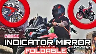 How to install foldable indicator mirrors on rs200 / 🔥RS200🔥 / FIRST VIDEO IN TAMIL🥳 / RRR family..