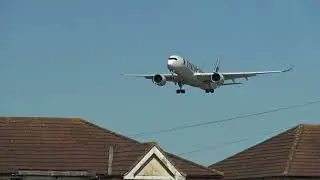 Finnair Airbus 350-900 OH-LWP Landing London Heathrow 27L