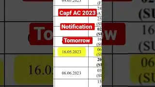 Capf AC 2023 Notification Tomorrow #capf2023 #capfpaper2 #capf #capfpaper1 #capfac #capfac2023