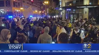 Crews Clean Up Damage In The Loop After Protesters Smash Store Windows