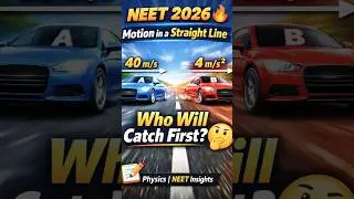 Physics in Action! Who will catch first &ndash; A or B? Solve this NEET 2026 motion !! 🏎️💡#NEETInsights