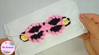 Black&Pink Crochet Face Mask Adapter/ Free Pattern/Plan Handmade
