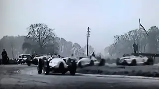 1938 Donington GP [60 fps] Tazio Nuvolari in Auto Union Type-D vs Mercedes W154s - British Path&eacute;