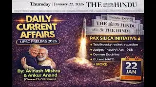 UPSC Prelims 2026 Daily Current Affairs MCQs &ndash; 22 January (The Hindu, PIB) 21 January #csenow