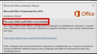 Solve This copy of Microsoft Office is not activated
