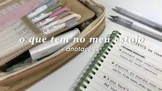 o que tem no meu estojo 🖇️ | anotações e tteokbokki