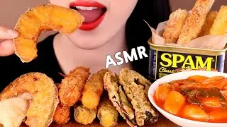 ASMR SPICY RICE CAKE TTEOKBOKKI+ASSORTED DEEP FRIED DISH eating sounds MUKBANG떡볶이 튀김 먹방咀嚼音揚げ物とトッポッキ