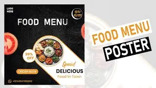 Food menu poster design in adobe illustrator | Graphic design trips and tutorial