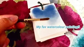 My favourite Water colour painting!! Painting a Mini Midnight Landscape!!