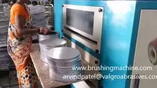DB 32 FS Aluminium circle deburring and Finishing machine for non stick cook wear