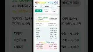 নামাজের সময়সূচি ১৩/১০/২০২৫ ঢাকা জেলা || #namaz #prayer #islam
