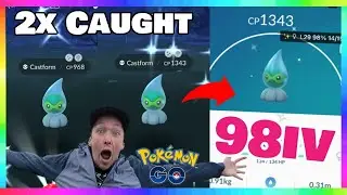 2x SHINY RAIN CASTFORM CAUGHT INCLUDING 98IV SHINY RAIN CASTFORM IN POKEMON GO! ( 4x Shinies )