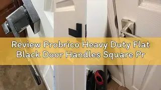 Review Probrico Heavy Duty Flat Black Door Handles Square Privacy Interior Door Levers Bedroom and B