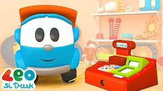 Kartun mobil dalam bahasa Indonesia | Leo si Truk & mesin kasir | Belajar angka untuk anak