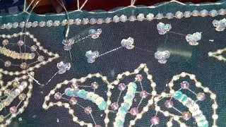 sitara work embroidery #beadswork #stonework #fashion2024 #newstyleembroidry #pearlwork #badicstitch