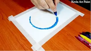 Drawing a howling wolf with oil pastels | Step by Step