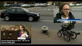 Bystanders Lift Car Save Baby Struck by speeding motorist in Canada Miracle