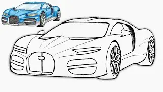 How to Draw a Bugatti Tourbillon | Easy Step by Step Supercar Pencil Tutorial