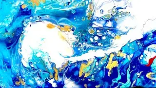 How to create This OCEAN Painting  🌊 Fluid Art Tribute To Cornwall Hospice Care @KimsArtAlchemy 