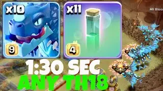 TH18 Electro Dragon + Mass Invi Spell 😱 | Best Air Attack Strategy | COC 