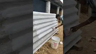 Asbestos sheet painting ✅👍👍 #shorts #shortsfeed #construction #asbestos #painting #work