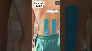 Back pain relief with Kinesiology Taping technique. For muscle tightness 💯🔥#fyp #pain #backpain