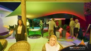 p4254 Luxe 3D design zeildoek membraan overkapping Texstyleroofs luxe overkappingen