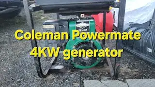 Coleman Powermate 4000W generator running.