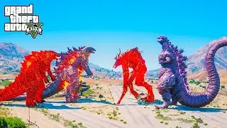 GTA 5 Mods | Thermo Godzilla 2024 & Godzilla Prime vs Shin Godzilla & Cleric MUTO