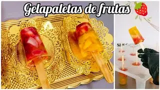 Gelapaletas de frutas 🍓 Cómo hacer paletas de gelatina y frutas con gelatina transparente #jelly