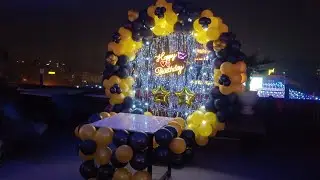 ✨ Royal Black & Gold Birthday Decoration | Luxury Balloon Setup | NB Events Planner 🎈🎉
