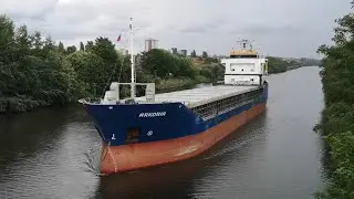 Manchester Ship Canal / Barton Swing Aqueduct opening and Arkonia Ship passing through